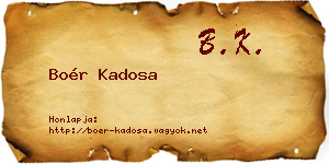 Boér Kadosa névjegykártya